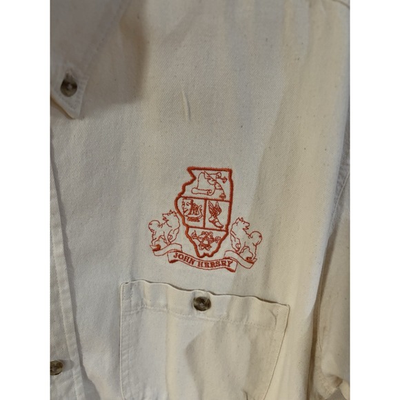 Vintage Three Rivers Button  Shirt Men's John Hersey Embroidered Logo Husky Dogs - Picture 4 of 5